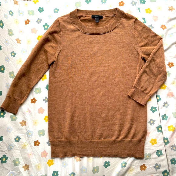 J. Crew Sweaters - J Crew Lightweight Sweater Womens 100% Merino Wool 3/4 Sleeve